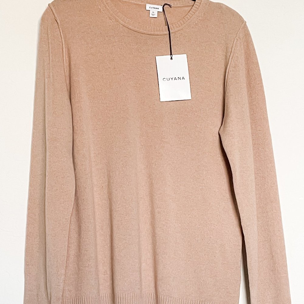 Cuyana Tan Crew Neck Sweater